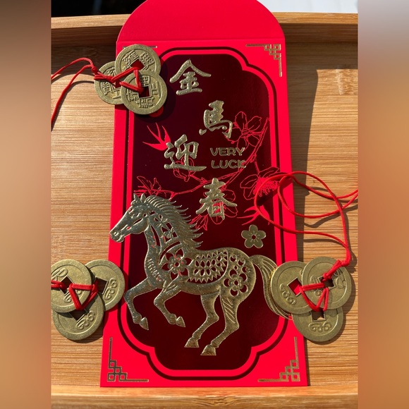 Year of the Horse 2026 Money Luck Envelope 3 Feng Shui Coins Bundle - Picture 3 of 6